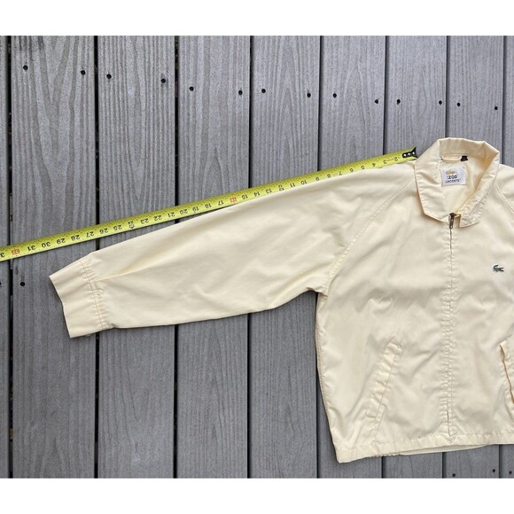 Vintage 80s Izod Lacoste Harrington Jacket Men’s L Yellow Crocodile Logo Preppy - Picture 10 of 14